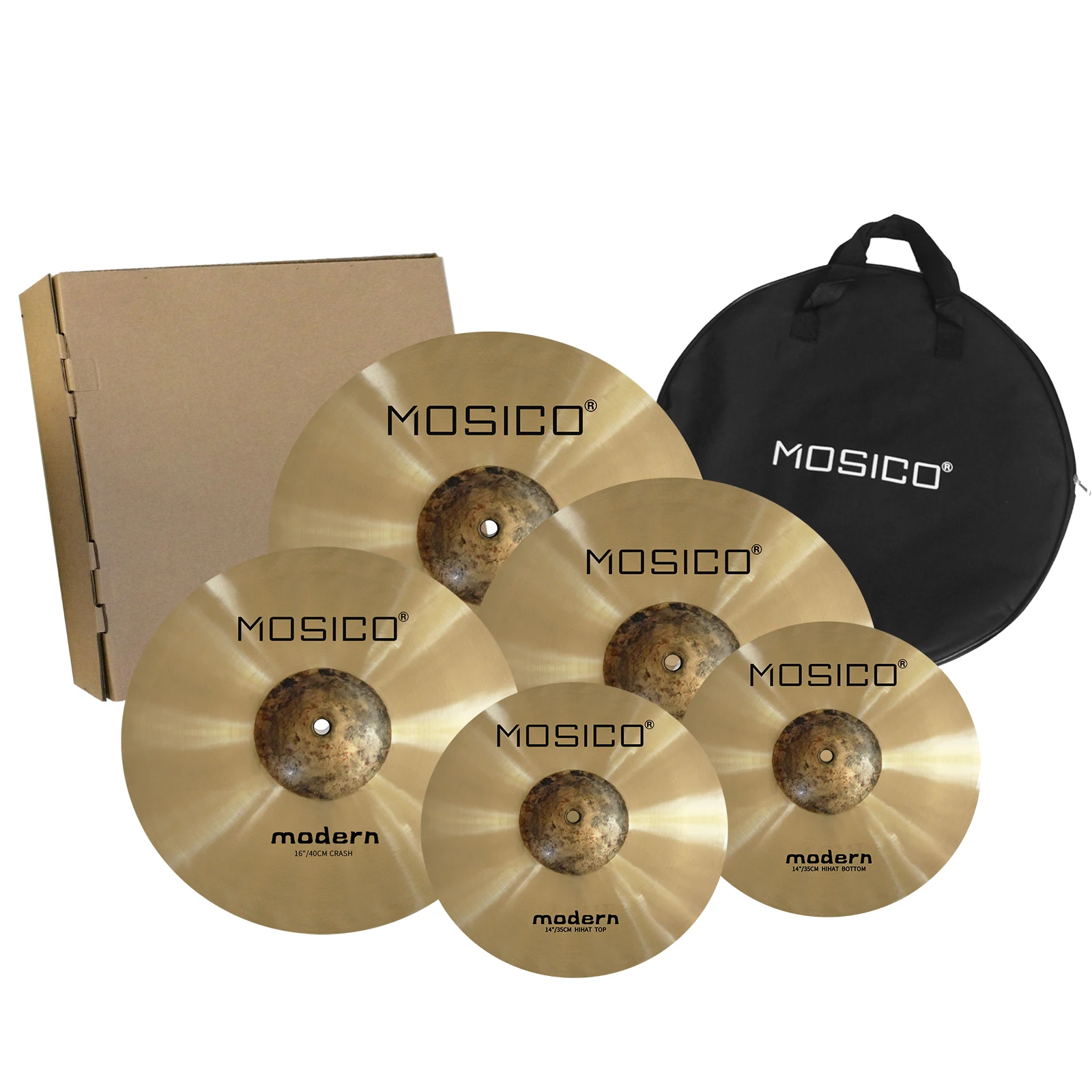 High quality  mosico Cymbals B20 100% handmade DAWN Series 5pcs Pack set DRUM 14' hihat+16' crash+18' crash+20' ride