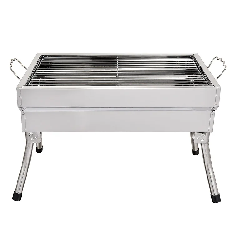 Grills promotion barbecue outdoor camping portable folding stainless steel Charcoal backyard bbq grills 410# easy clean hot sale
