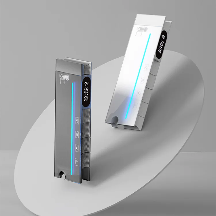 GAONUO Luxury Bathroom Brass Piano Key Rain Shower Set Wall Mounted 4 Functions Gun Grey Smart Digital Shower Faucet System