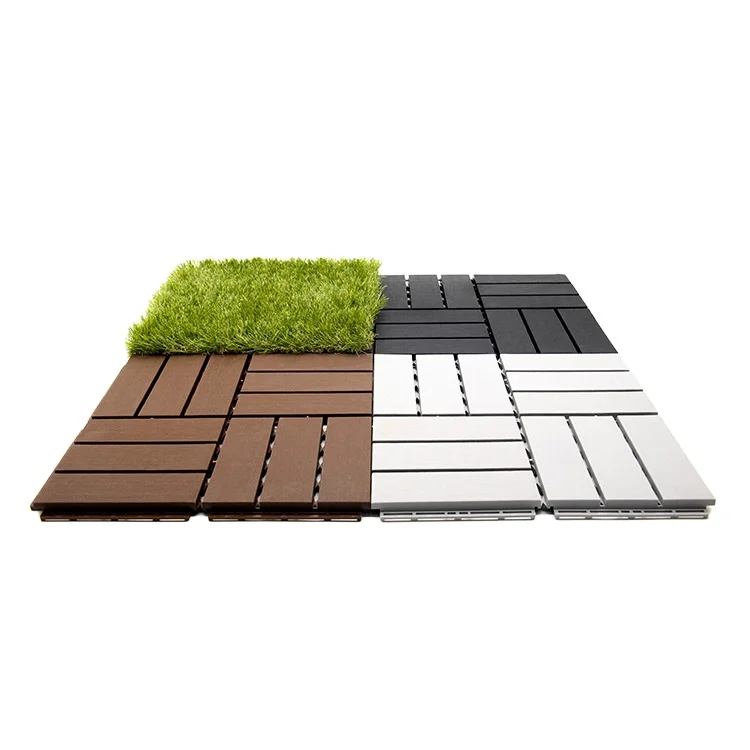 CGT New Design WPC Composite Wood Grain Plastic Interlocking PP Deck Patio Tiles