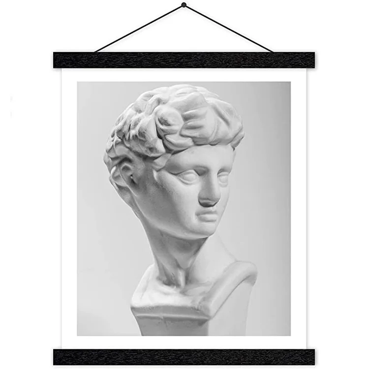 Black Wood Magnetic Poster Hanger Frame Light Wooden Magnet Canvas Artwork Print Dowel Magnetic Poster Holder