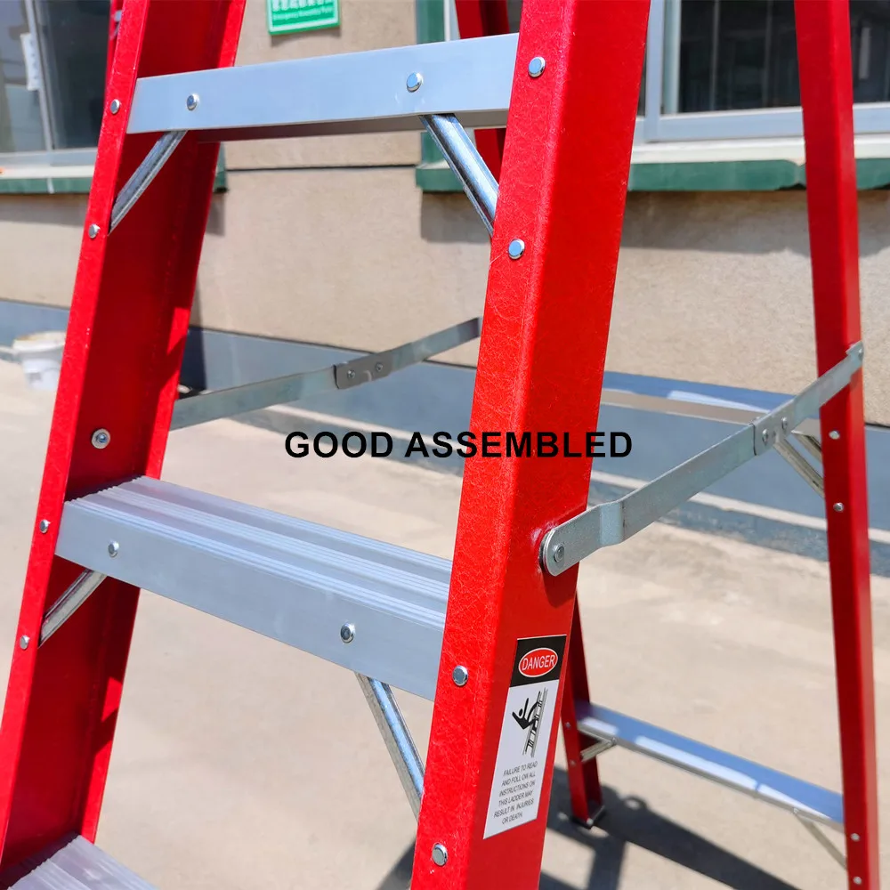Insulated FRP Step A Type Fiberglass Folding Ladders Industrial Ladders Insulation Ladders