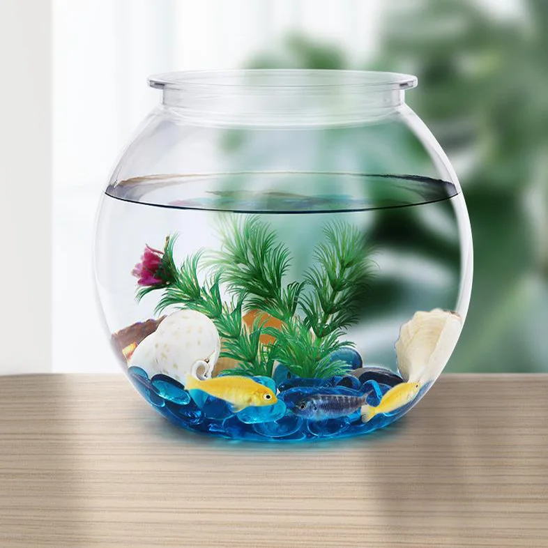 New Plastic Fish Bowl Acrylic Goldfish Tank Bowl Clear Round Gallon Glass Fish Bowl-Drum For Home Decor