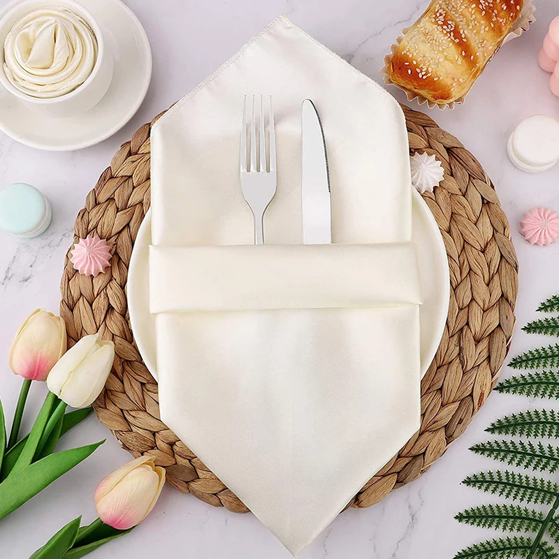 Factory Supply cloth Napkins Wedding Polyester Satin table cloth Napkins for Hotel Banquet
