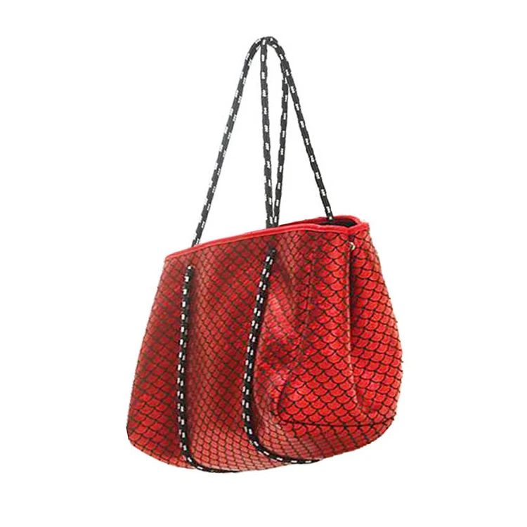 Custom Large capacity Neoprene waterproof Beach Tote bags Shopping Bag luxury Women handbag