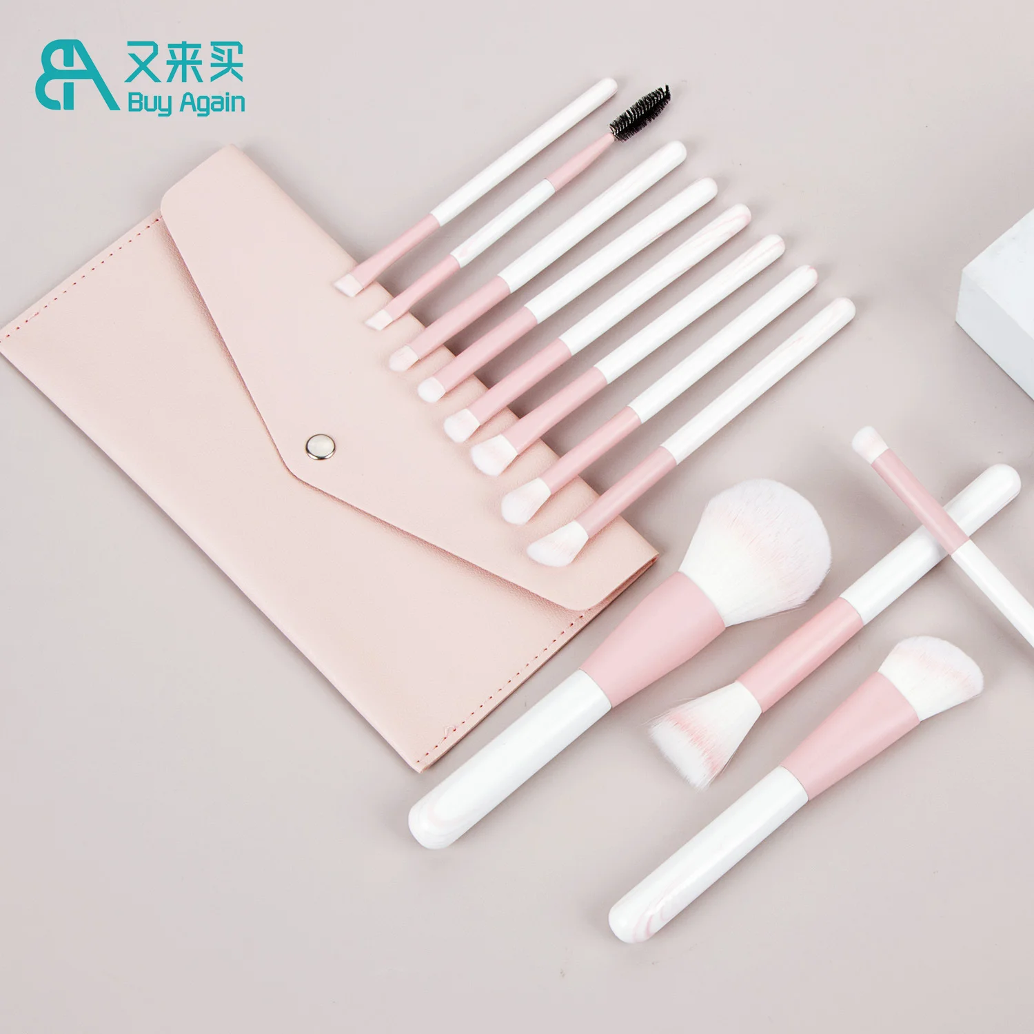 Wholesale high quality makeup tools sets make up accessories women gifts set 12 pcs cream makeup brush set with bag