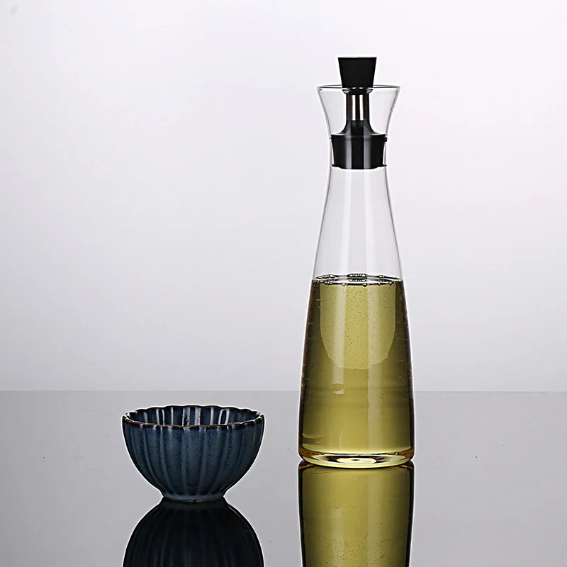 600ml Borosilicate Glass Oil Bottle Kitchen Oil Pot With Food Grade Silicone Lid