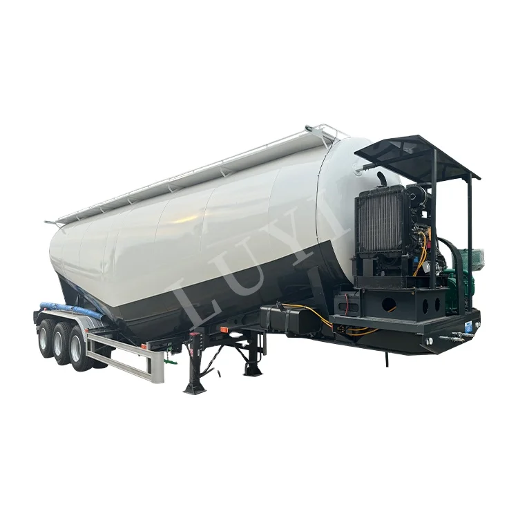 Powder Tank Semi-trailer 50m3 Bulk Cement Tanker Trailer For Building Construction