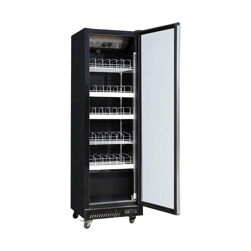 high quality auto defrost single glass door cold soft drink refrigerator showcase/cabinet/supermarket upright beverage display