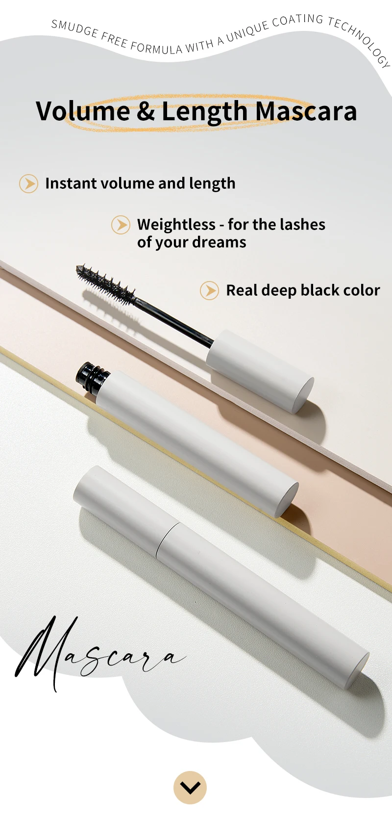 Mascara Voluming Waterproof Quick Dry Black Lengthening Mascara Brush Tube Eyelash Curling Thick Mascara Private Label