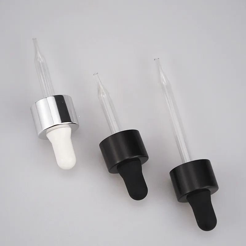 20mm matt plastic aluminum dropper with glass pipette for essential oil