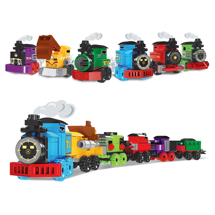 Лидер продаж с фабрики «сделай сам» 3d мини-игрушка-сюрприз 12 яичками пластиковый мультяшный конструктор набор поездов городской грузовик развивающая игрушка