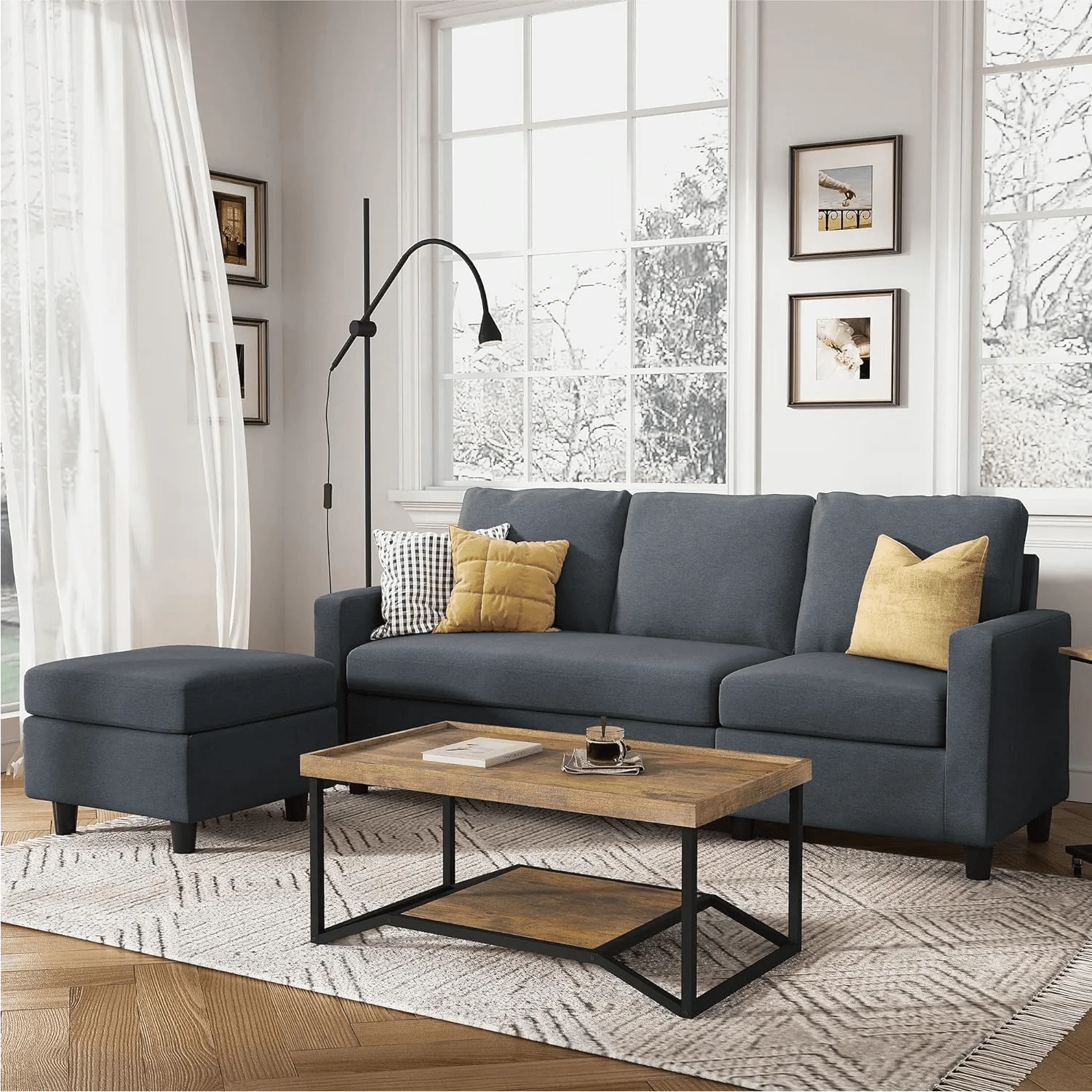 SANS Hot sales  Wayfair Convertible Sectional Sofa L Shaped Couch with Reversible Chaise for Small Space
