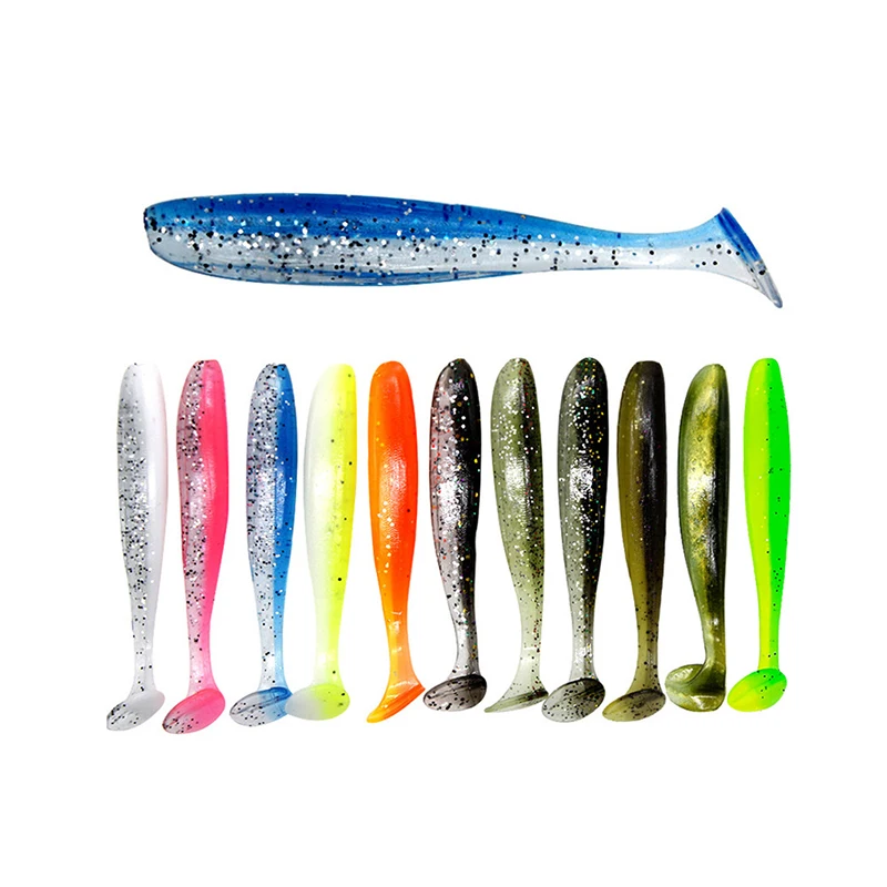 70mm 2g 10 colors soft plastic fishing lures double colors swim bait