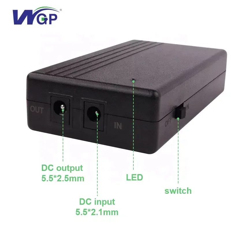 WGP MINI UPS Router wifi ODM OEM Portable Backup Battery USB Power Bank DC 12V wi-fi mini UPS for Wifi Router Modem CCTV Camera