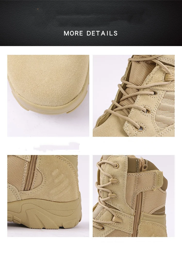 WANZHUO High Top Waterproof Outdoor Wear-resistant Rubber Breathable  Training Hiking  Climbing Combat Tactical Boots