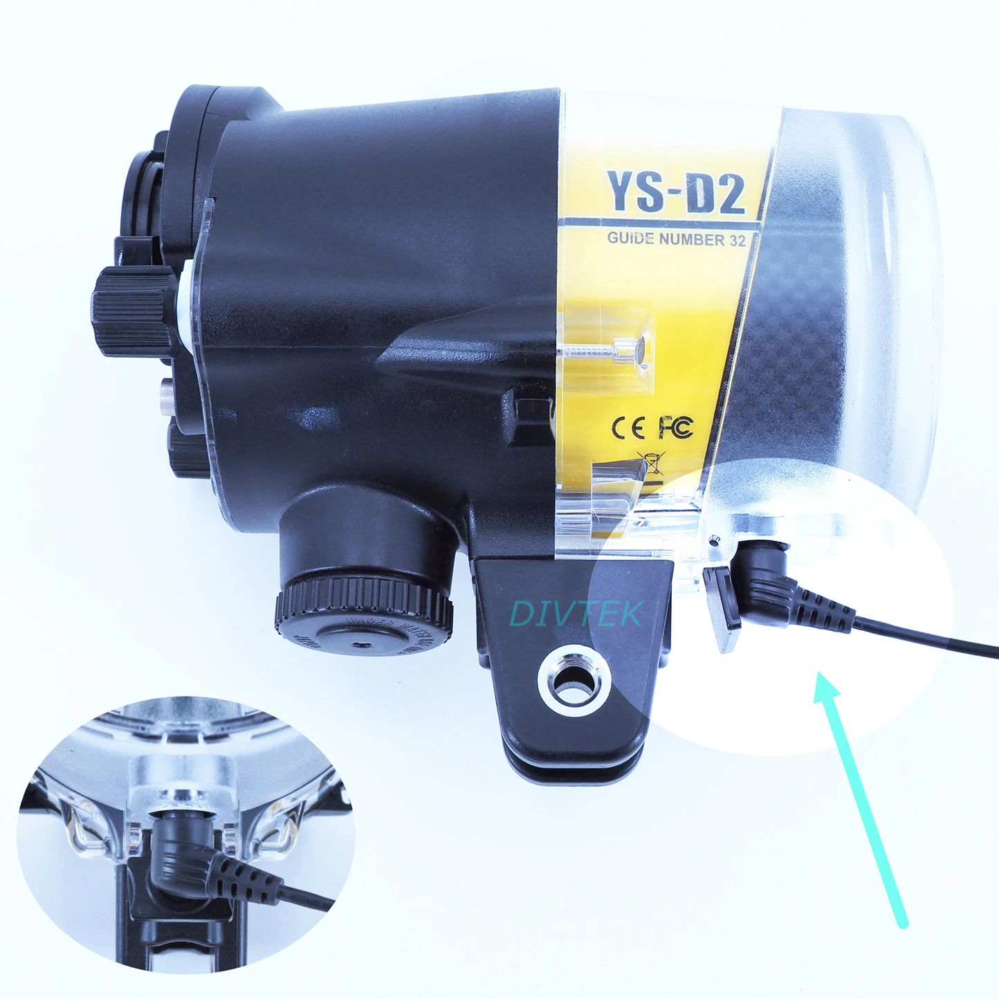 
DIVTEK Scuba Diving Fiber Cable Flash Line For Photography Optical Fiber Connector Wire with Store Light Camera underwater 