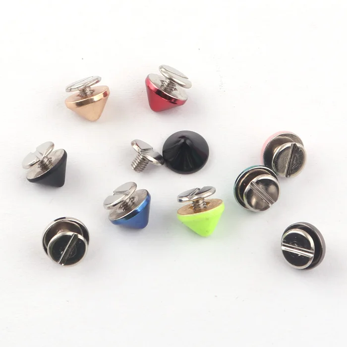 8x10mm Colorful cone shape Rivets metal double cap rivet fot clothing and leather handbag leather belt craft rivet studs