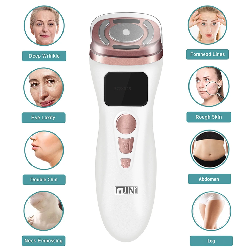New Mini-HIFU Machine Ultrasound RF Fadiofrecuencia EMS Microcurrent Lift Firm Tightening Skin Wrinkle Anti-aging Machine