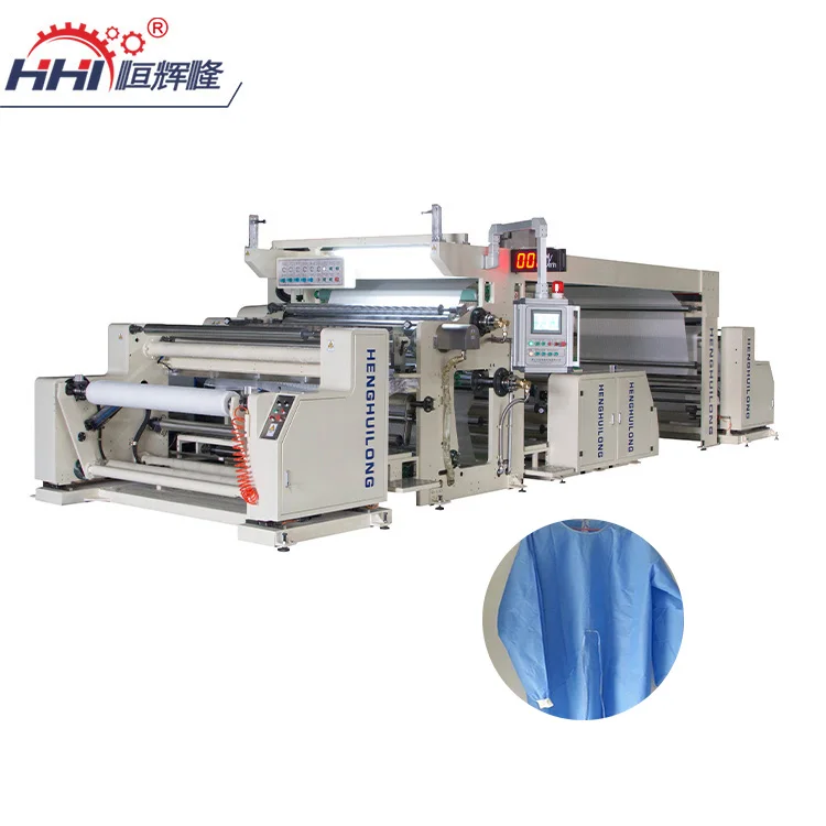 High Speed Roll Hot Melt Adhesive Eva Pu Pvc Spunbound Non Woven Medical Protective Suit Garments Fabric Textile Coating Machine