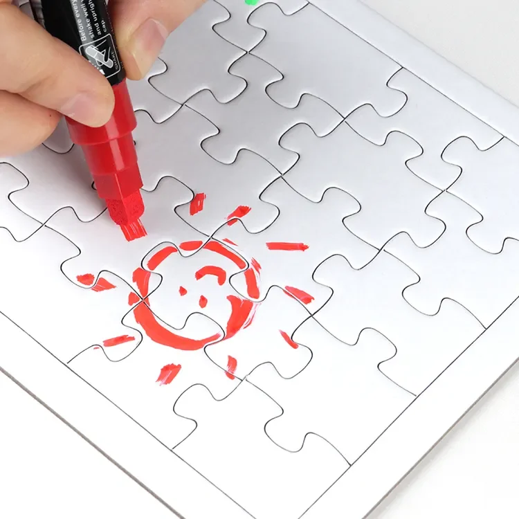 White Painting  Puzzle Educational Graffiti Painting Toys For Children Kids Blank Puzzle DIY Craft Jigsaw