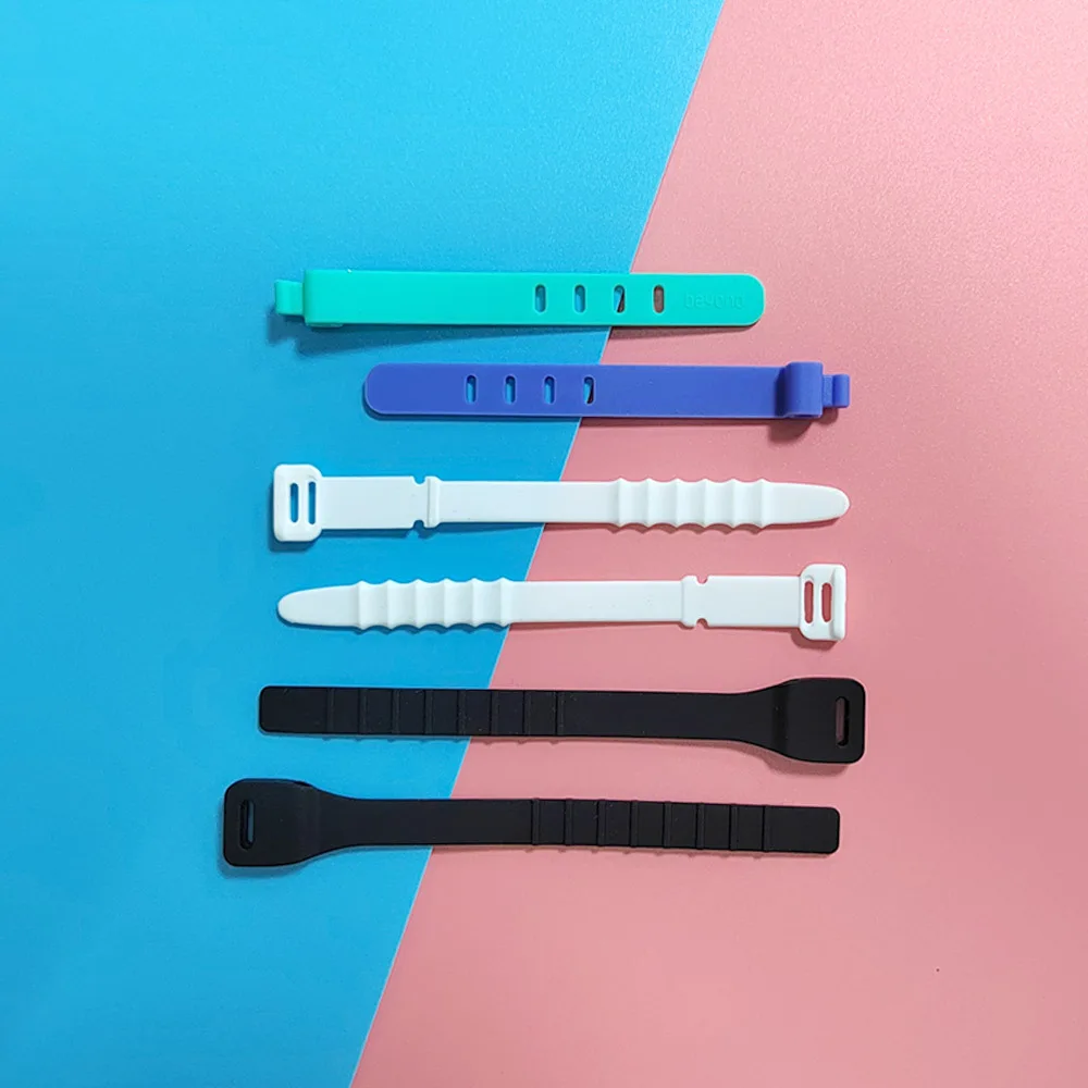 Reusable Self-locking Eco Friendly Colorful Magic Cable Tie Silicone Wire Management Rubber Cable Ties Strap Band Manufacturer