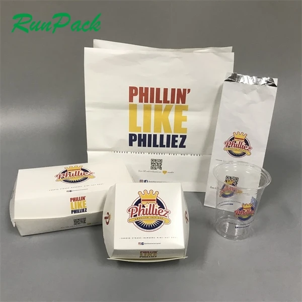 Биоразлагаемая упаковка для пищевых продуктов печатная бумага премиум-класса экологически чистая Гофрированная бургеров индивидуальная