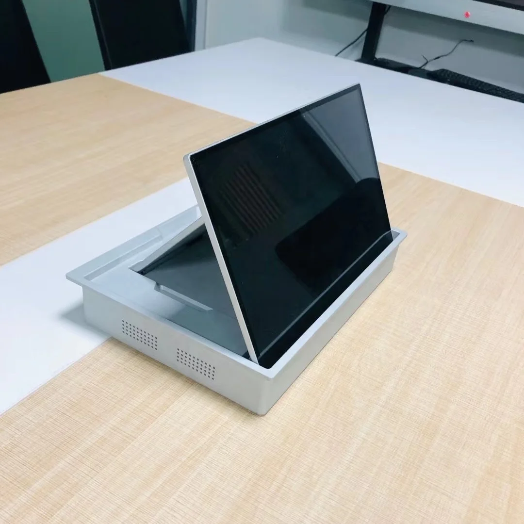 New Design Equipment Display Desk Lcd Lift Confer Monitor Smart Computer Stand Table Paperless Conference System