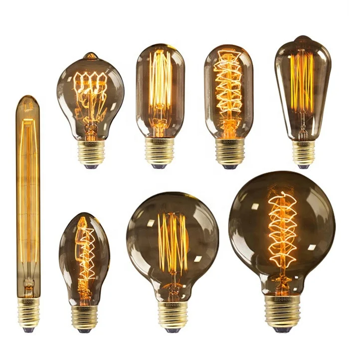 40W E27 Transparent LED Filament Bulb AC 220V Retro Vintage Warm White Incandescent Lamps Home Decor Glass Bulbs Light