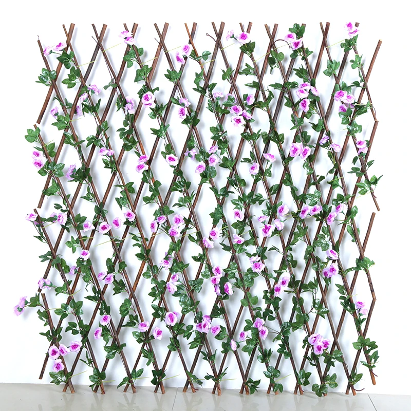 Garden plants telescopic shielding railings guardrail decorative green plant wood fence anticorrosive wood fence fence