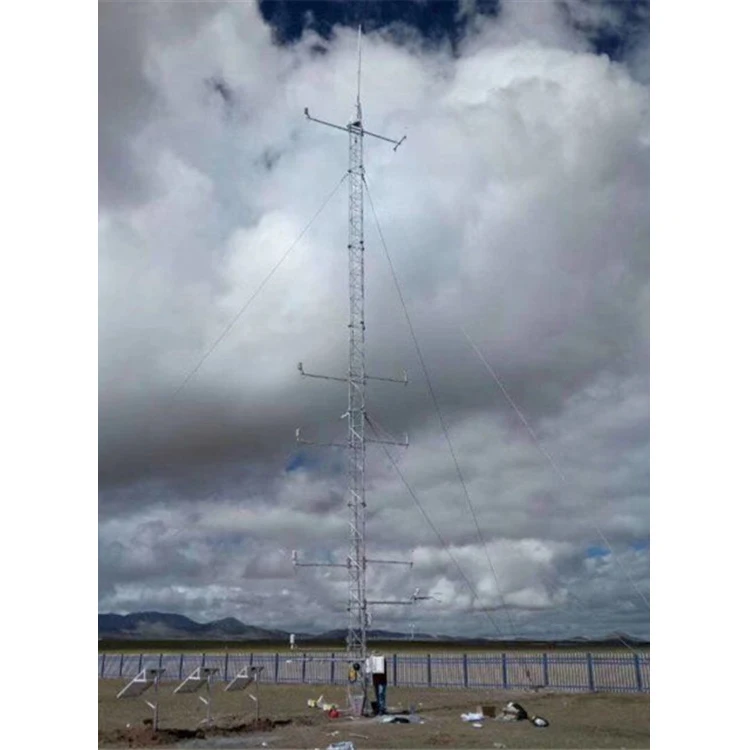 20 35 42 48 52 55 60 75 80 100 M Meter Mast Pylon Guyed Tubular Iron 3 Legged Telecommunication tube Steel Tower Guy Wire Mast