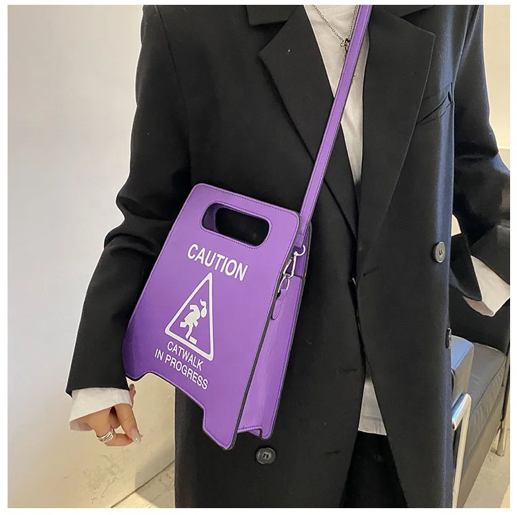 New Arrivals Funny Warning Signs Crossbody Hand Bags Handbags Novelty Fashion Designer Purses 2022