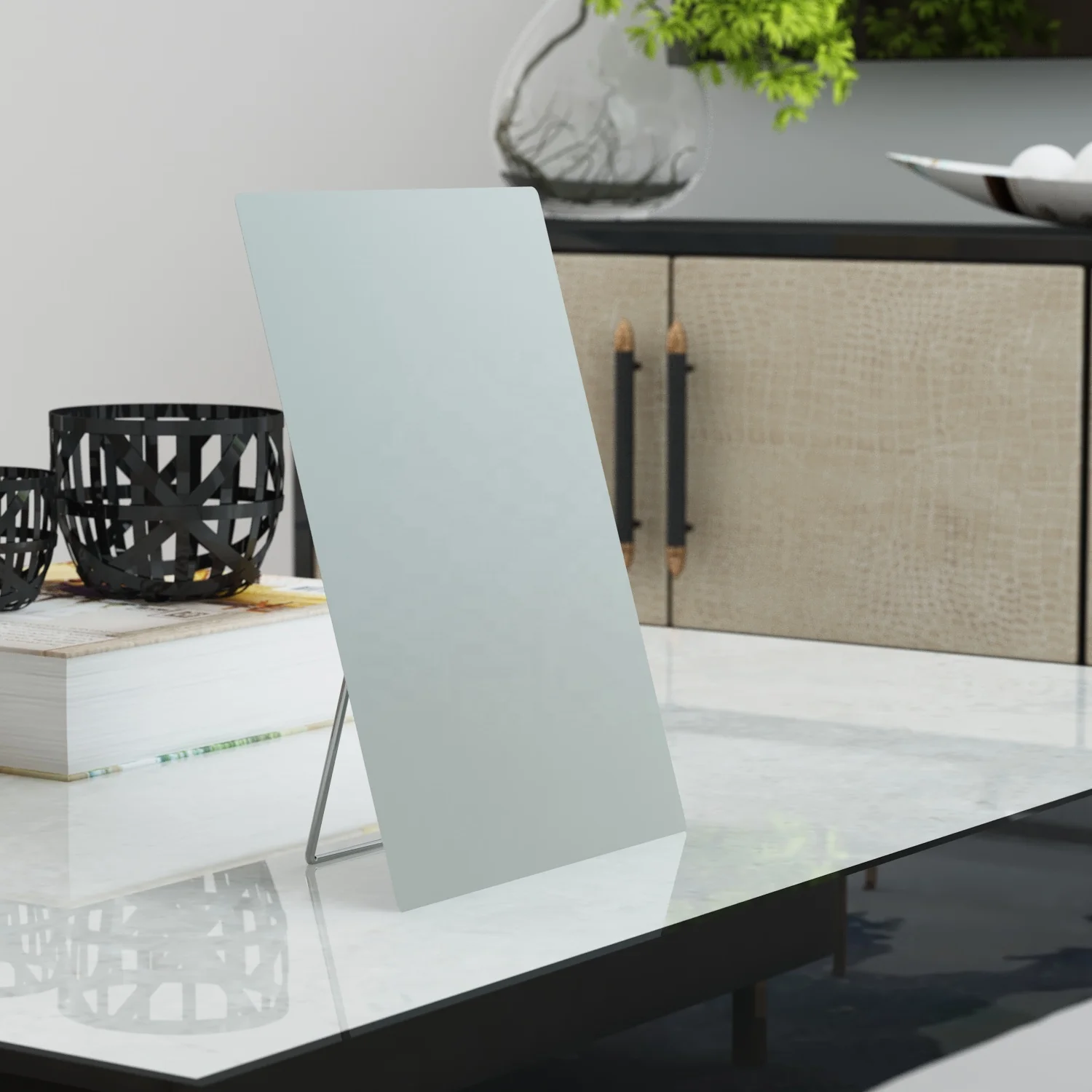 Magnetic Bulletin Board with Stand, Mini Magnetic Memo Board for Displaying Photos Notes Cards Poem Spices 8 x 6 Inches