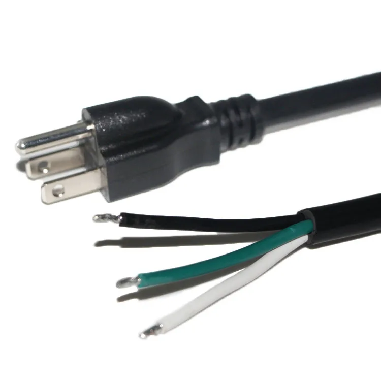 16AWG Power Cord Pigtail 16AWG Replacement Power Cord Open End 3 Wire NEMA 5-15P Plug 3 Prong Power Supply AC Cable