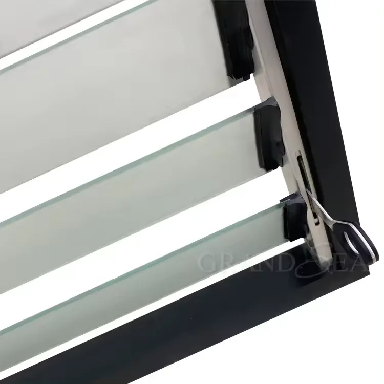 Chinese domestic top removable window shades blinds jalousie window single glass louver aluminium window for bedroom