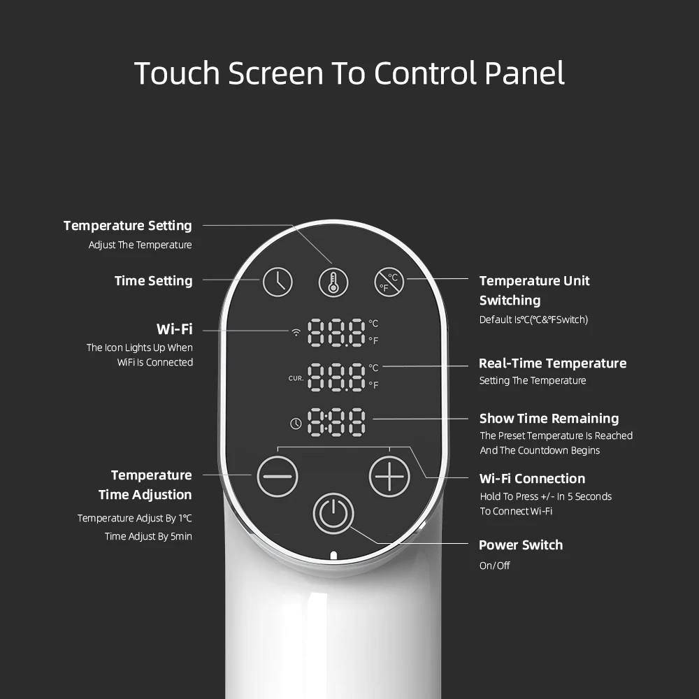 Factory Wholesale Sous Vide Cooker Stick 1000W Thermal Immersion Circulator with Sous Vide Recipe