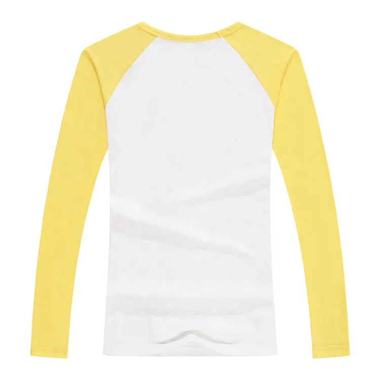Wholesale Raglan O Neck Long Sleeve Shirt Custom Logo Print Pullover T-shirt Advertising Shirt Color Stitching T-shirt