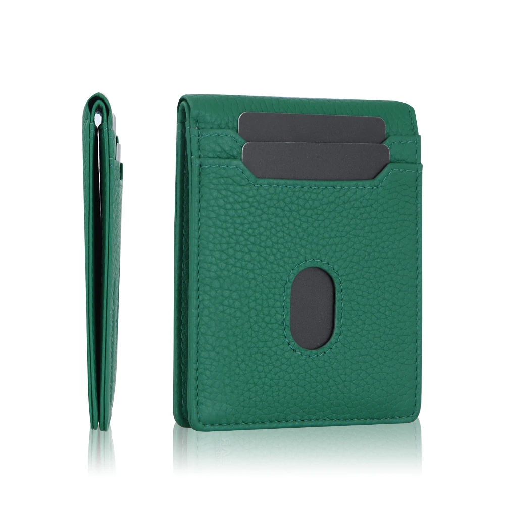 Custom brands logo slim minimalist bifold wallet travel credit card holder with rfid blocking front pocket wallets