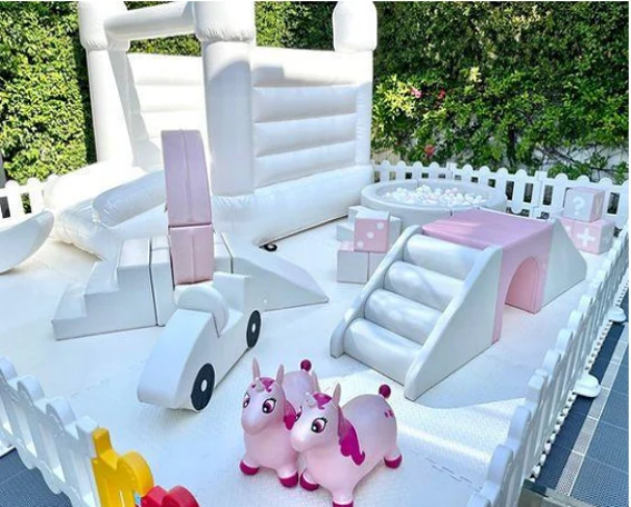 commercial mall soft play ball pit white inflatable soft play zone role play party room castle