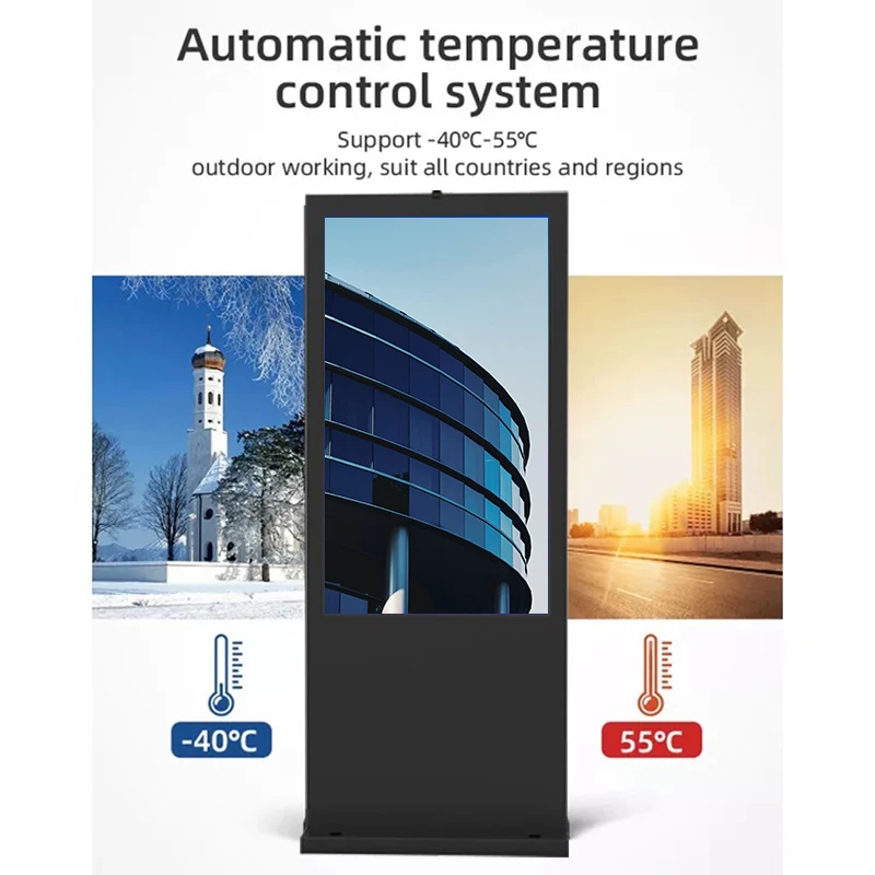 Открытый киоск Lcd 43 дюймов Android двойной двусторонняя открытый цифровое табло Тотем