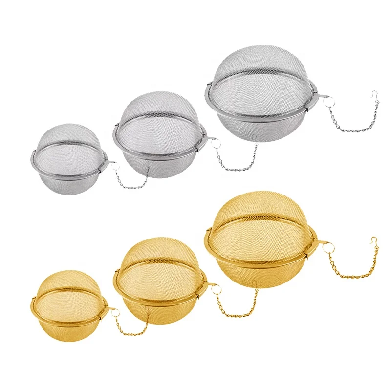 Пищевой нержавеющей стали 304 18/8 Сетка Чай infuser мяч чайное ситечко для чайных фильтров с цепочкой