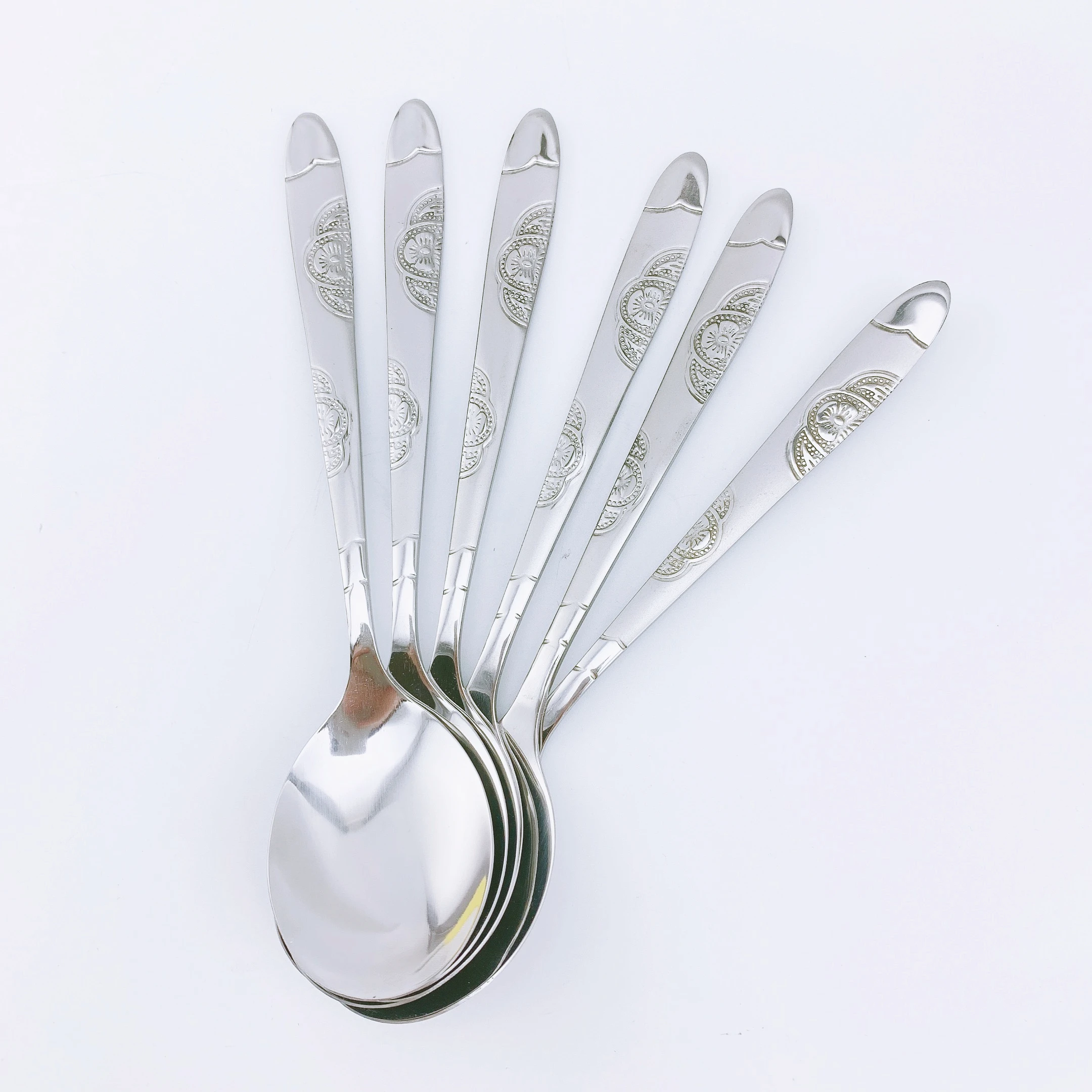 Classic style set of spoons portable cutlery set silver spoon vintage cutlery spoon stainless steel for home kitchen