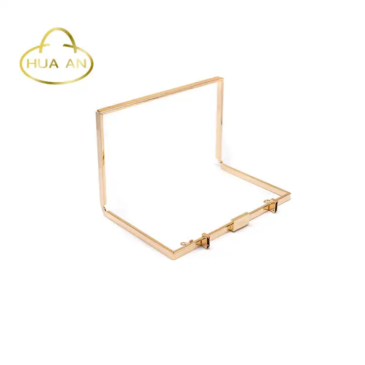 
12*7 inch rectangle clutch frame with strap hooks buckles 