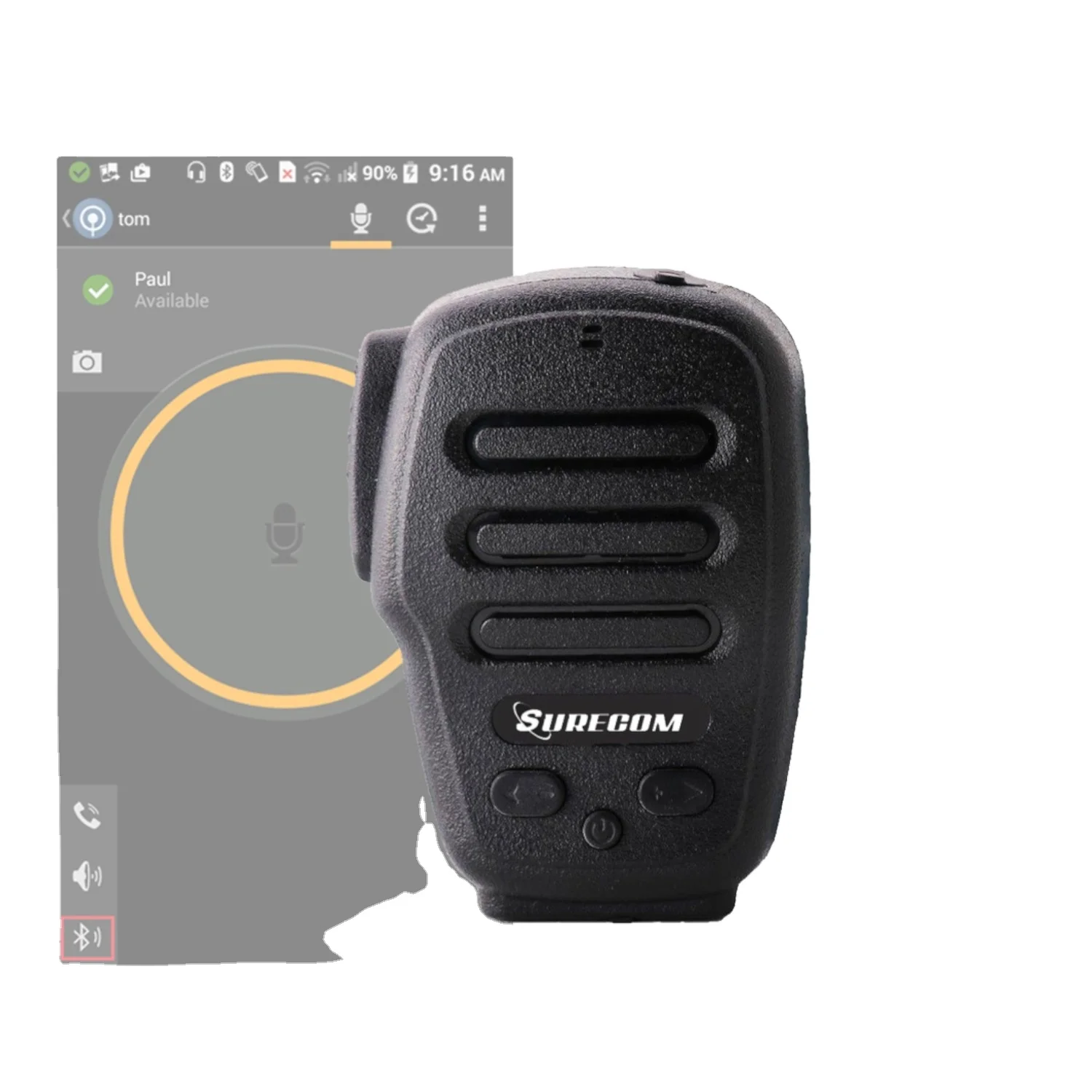 Surecom H3 Waterproof BT OTG wireless Speaker for Microphone PTT Android iPhone - US Plug
