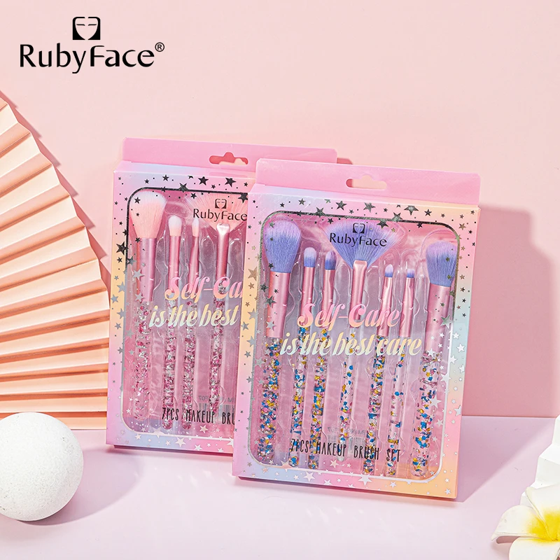 Diamond Glitter Makeup Brush Set  Synthetic Handle  Makeup Brush Maquillaje Brocha  Pink Drill Plastic Cosmetic Brushes