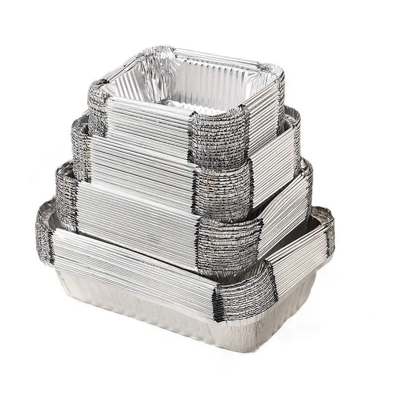 Alloy 3004 Food Packaging lunch box Disposable Tin Foil Dishes Grill Pan Catering Aluminium Foil Container Tray With Lid