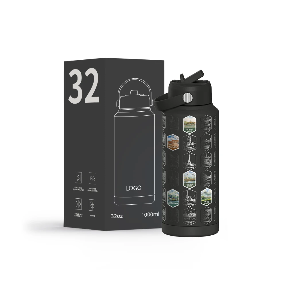 Wholesale Insulated DOuble Wall Stainless Steel Water Bottle with Laser Engraving National Parks