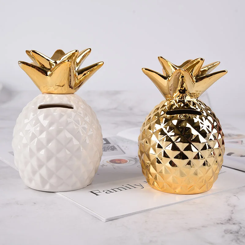 Nordic pineapple ceramic ornaments, home furnishings, photos, coins, handicrafts, money tanks