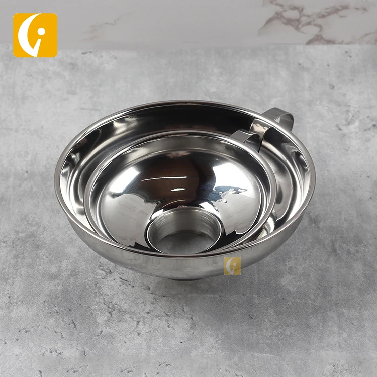18/8 Stainless steel wide-mouth funnel kitchen funnel with handle for wide mason jars canning jars