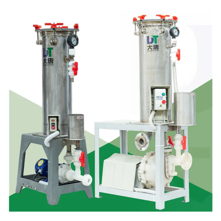 Environmental Titanium filter with PVDF chemical filter housing for zinc/bronze/nickel/copper/silver/gold plating line